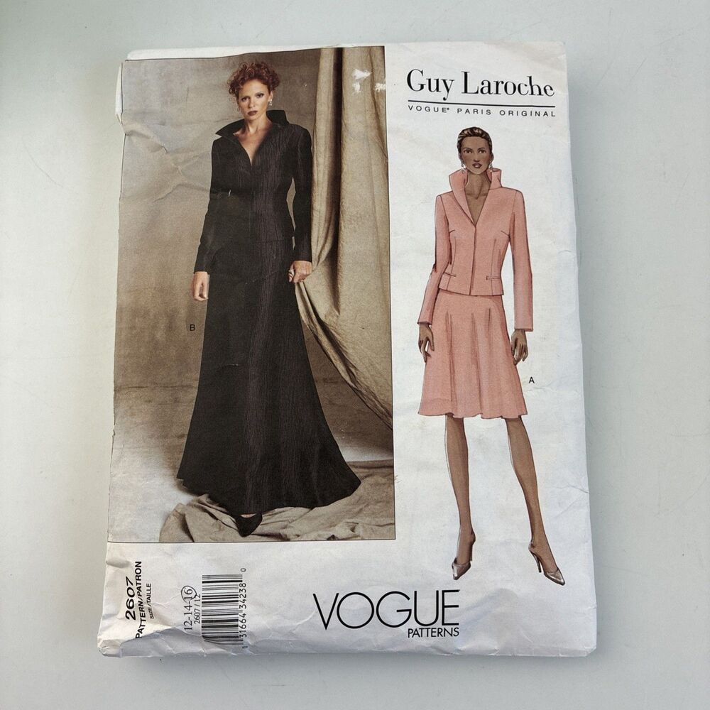 Flared Skirt Jacket Vtg Y2K Size 12-16 CUT To 16 Vogue Paris Designer Pattern